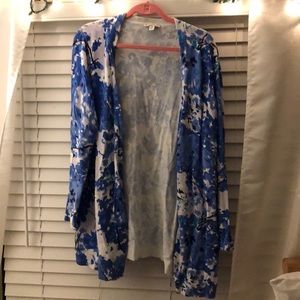 Blue printed cardigan